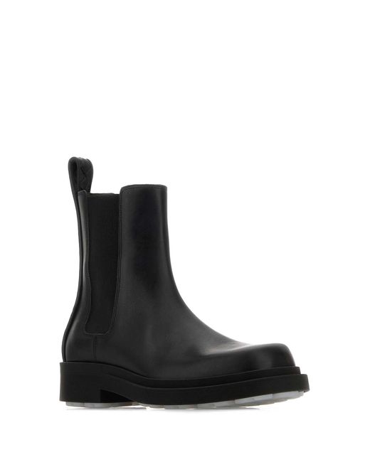 Bottega Veneta Black Leather Chelsea Ben Ankle Boots
