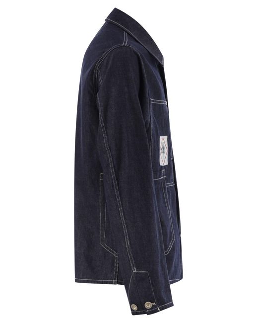 C P Company Blue Cotton Denim Jacket for men