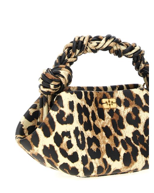 Ganni 'bou Bag Mini Leopard' Handtas in het Black