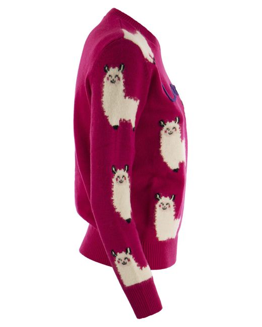 Wool Blend Jumper con bordado Mc2 Saint Barth de color Pink