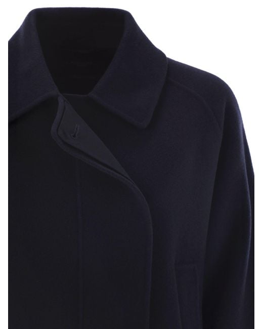 Week-end Max Mara Carella Wool Drap Crop Crop Weekend by Maxmara en coloris Blue
