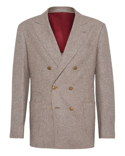 Brunello Cucinelli Flannel Blazer in het Brown voor heren