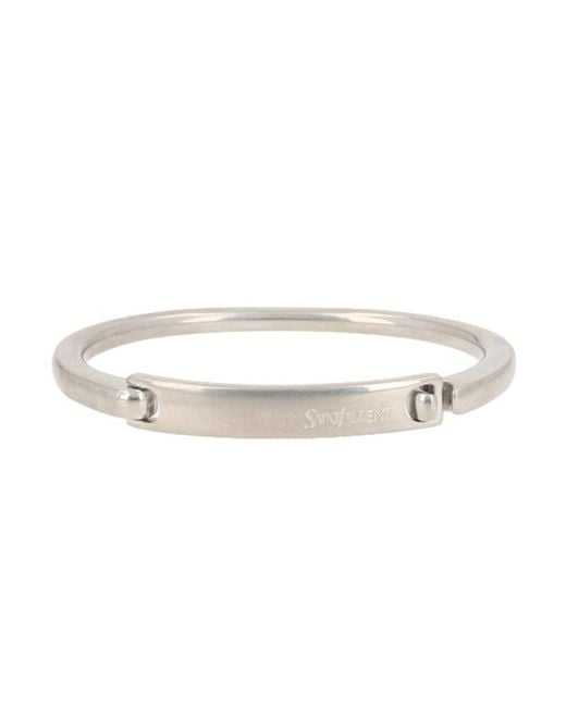 Saint Laurent White Bracciale Con Logo