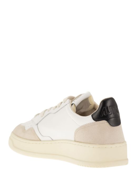 Autry White Medalist Low Leather And Suede Sneakers for men