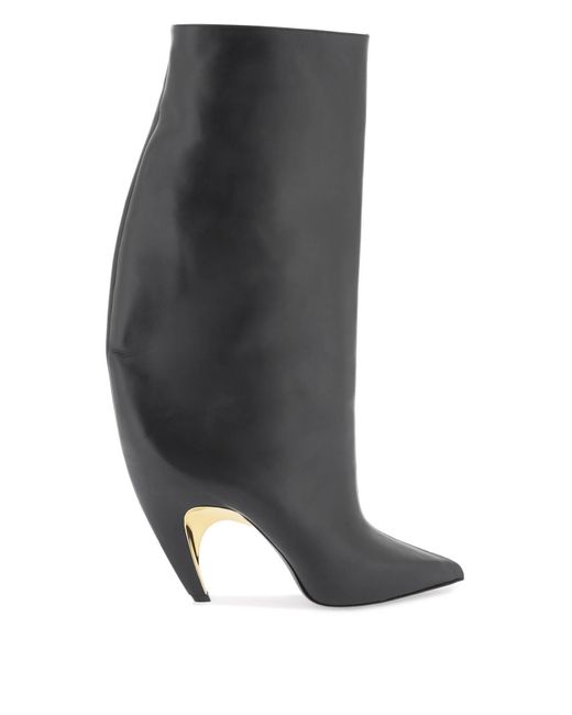 Alexander McQueen Lederen Armadillo -laarzen in het Black