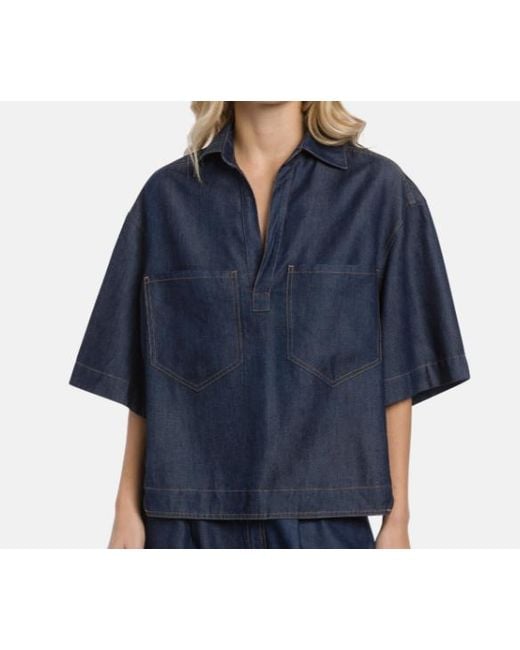Dondup Blue Denim Regular Shirt