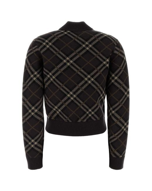 Burberry Black Check Print Cardigan
