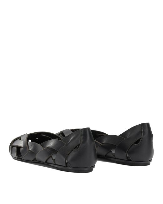 Roberto Del Carlo Black Calf Leather Leather Ballerinas