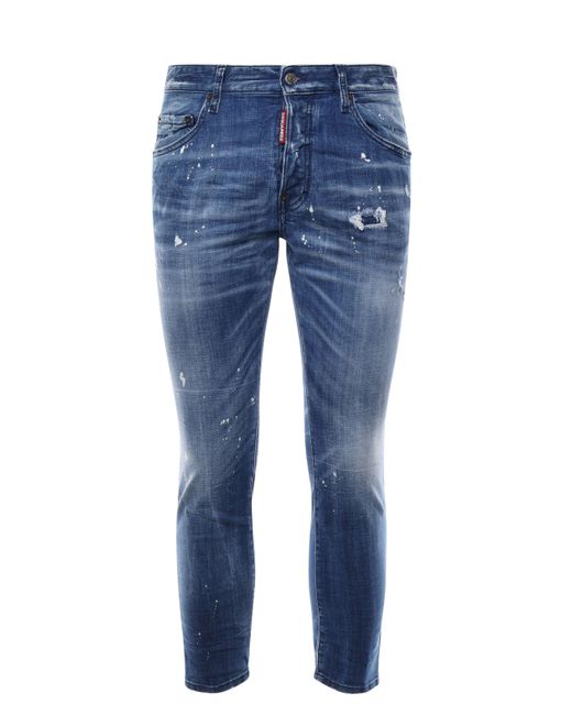 DSquared² Skater Verland Effect Slim Fit Blue Jeans voor heren