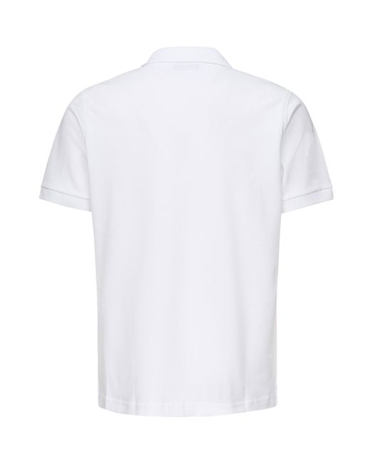 Fay White Stretch Piquet geripptes Polo in Weiß