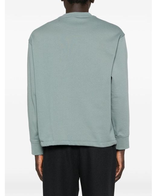 Emporio Armani Green Cotton Crewneck Sweatshirt for men