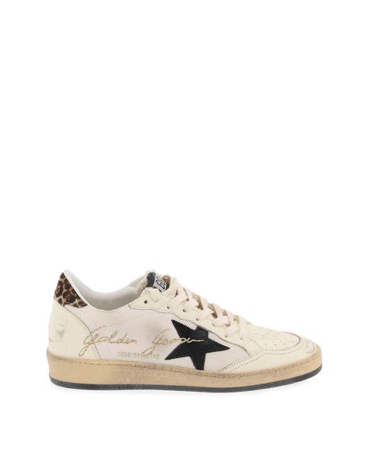 Golden Goose Deluxe Brand Leather En Mesh Ball Star Sneakers In in het White