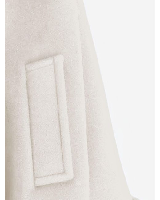 Chloé Natural Coat Oversized Short Wool Blend