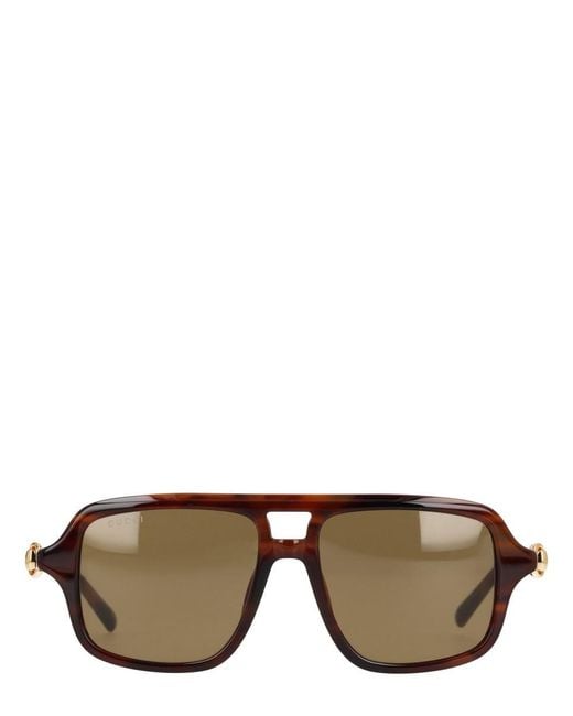 Gucci Gray "Navigator" Sunglasses for men