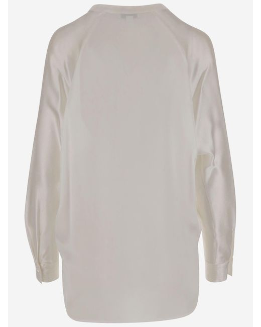 Vince White Silk Satin Blouse
