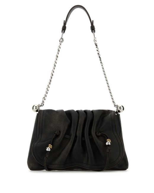 Isabel Marant Black Dark Leather Bolton Shoulder Bag