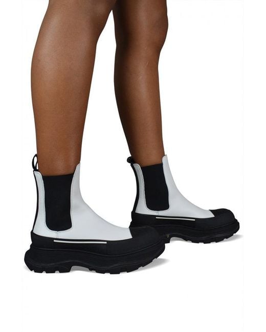 McQueen Black Tread Slick Boots
