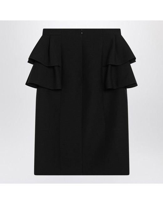Valentino Black Skirt With Ruffles On The Sides