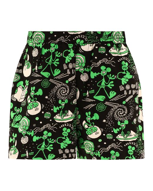 Junya Watanabe "Junya Watanabe x Mies Livin" gedruckte Shorts in Green für Herren