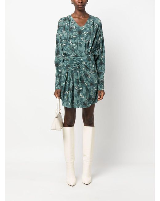 Vestido corto con estampado Fontana IRO de color Green