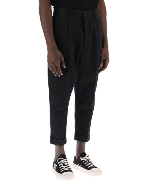 Pantalones de zanahoria de algodón para hombres AMI de hombre de color Black