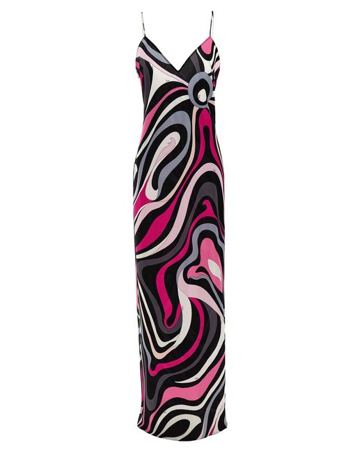 Vestido estampado de mármol de Emilio Pucci de color White