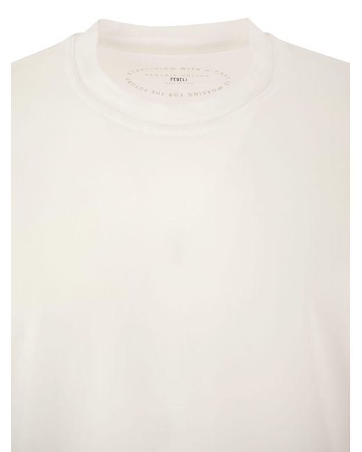 Fedeli White Kurzärmeligte Baumwoll -T -Shirt