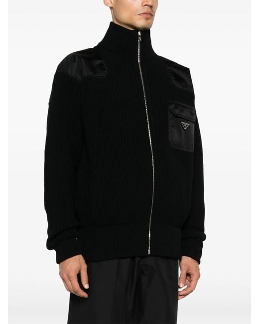 Prada Black Wool And Cashmere Cardigan for men