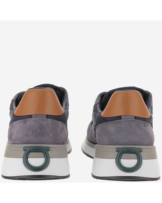Ferragamo Leder -Sneaker in Blue für Herren