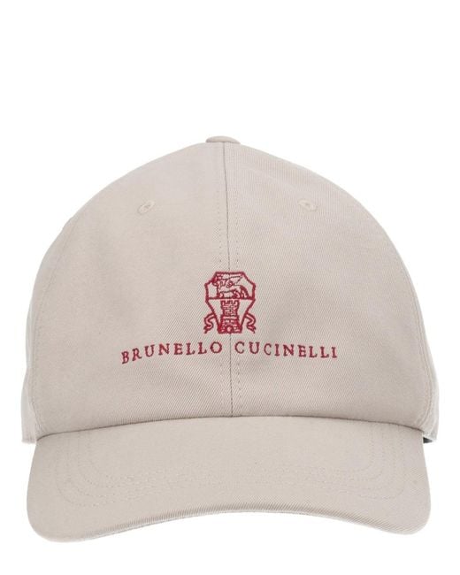 Brunello Cucinelli Natural Logo Baseball Hat for men