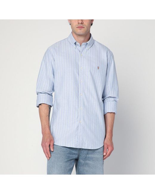 Polo Ralph Lauren Light Striped Oxford Shirt Custom-Fit in Blue for Men ...
