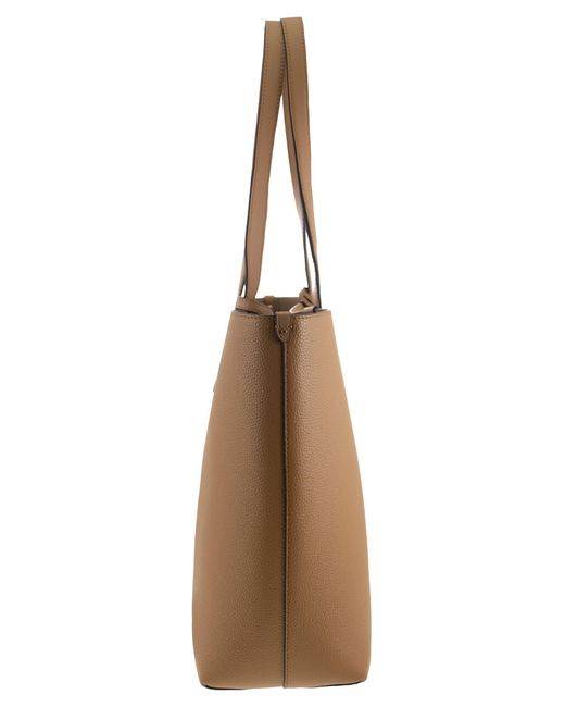 Michael Kors Brown Eliza Grained Leather Reversible Tote Bag