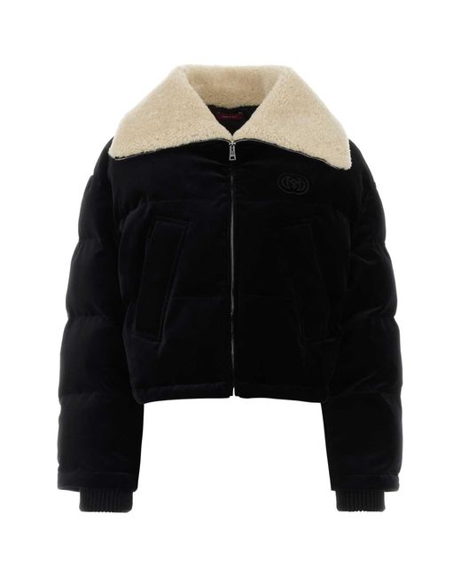 Gucci Black Velvet Padded Jacket