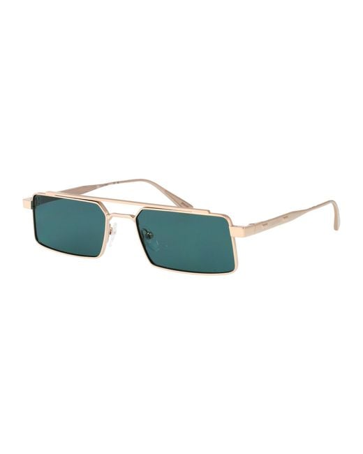Calvin Klein Green Rectangular Sunglasses Ck24111 S 716