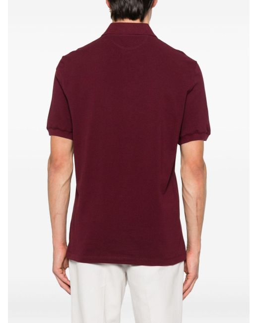 Polo En Coton À Logo Brodé Brunello Cucinelli pour homme en coloris Red