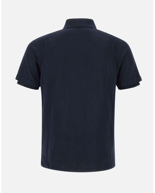 Polo de algodón azul Premiata de hombre de color Blue
