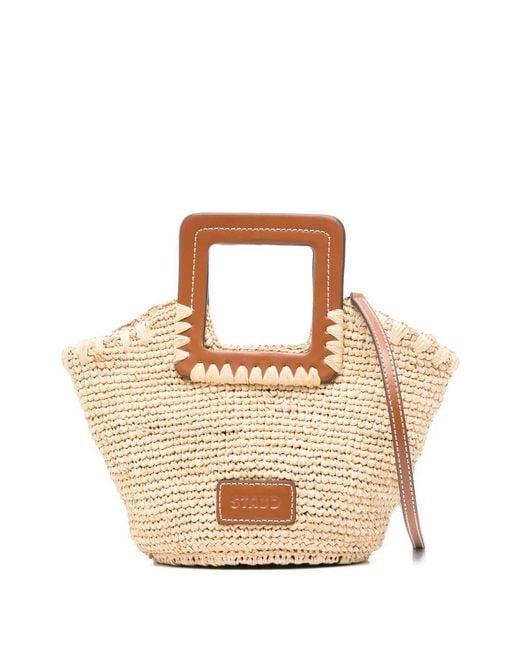 Staud White Shirley Mini Tote Bag