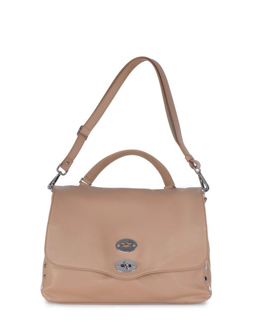 Zanellato Brown "Postina Daily M" Bag Made Of Hammered Leather