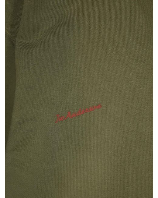 J.W. Anderson Cotton Sweatshirt With Contrasting Logo Detail in Green für Herren