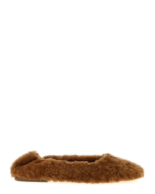 Dries Van Noten Brown Fur Ballet Flats