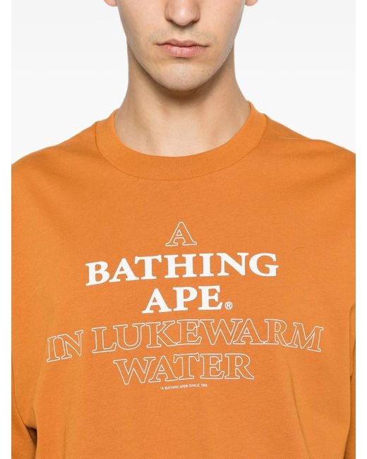 A Bathing Ape Orange Ape Head A Bathing Ape Relaxed Fit Tee M