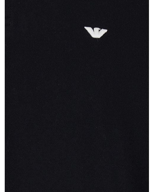 Emporio Armani Blue Logo Cotton Polo Shirt