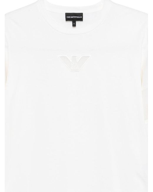 Emporio Armani White Cotton Crewneck Sweater