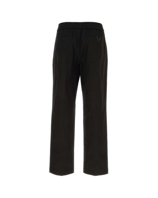 Valentino Garavani Black Stretch Cotton Pant for men