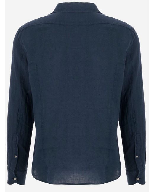 Mc2 Saint Barth Blue Shirt Linen for men