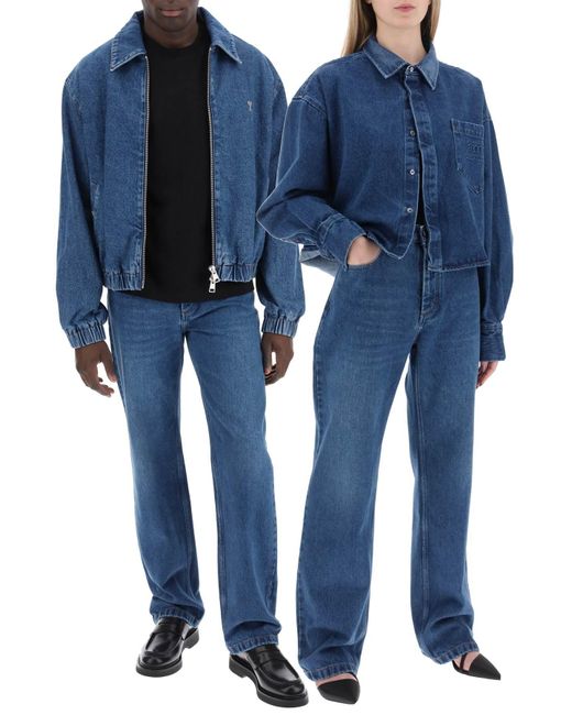 AMI Blue Classic Fit Jeans
