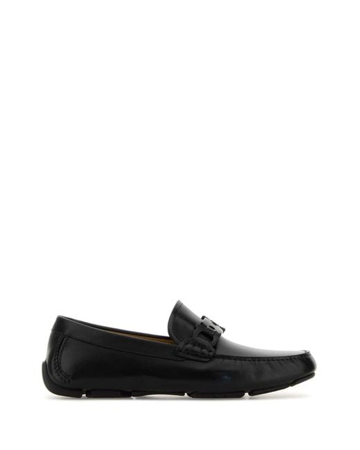 Ferragamo Black Salvatore Leather Byte Loafers for men