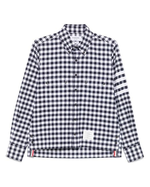 Thom Browne Blue Check Shirts for men