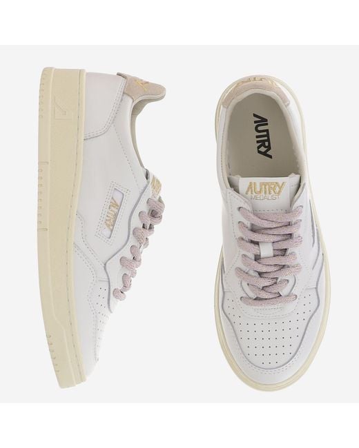 Autry White Suede Insert Perforated Sneakers