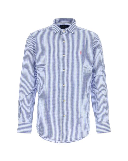 Polo Ralph Lauren Blue Regular Stripes Shirt for men
